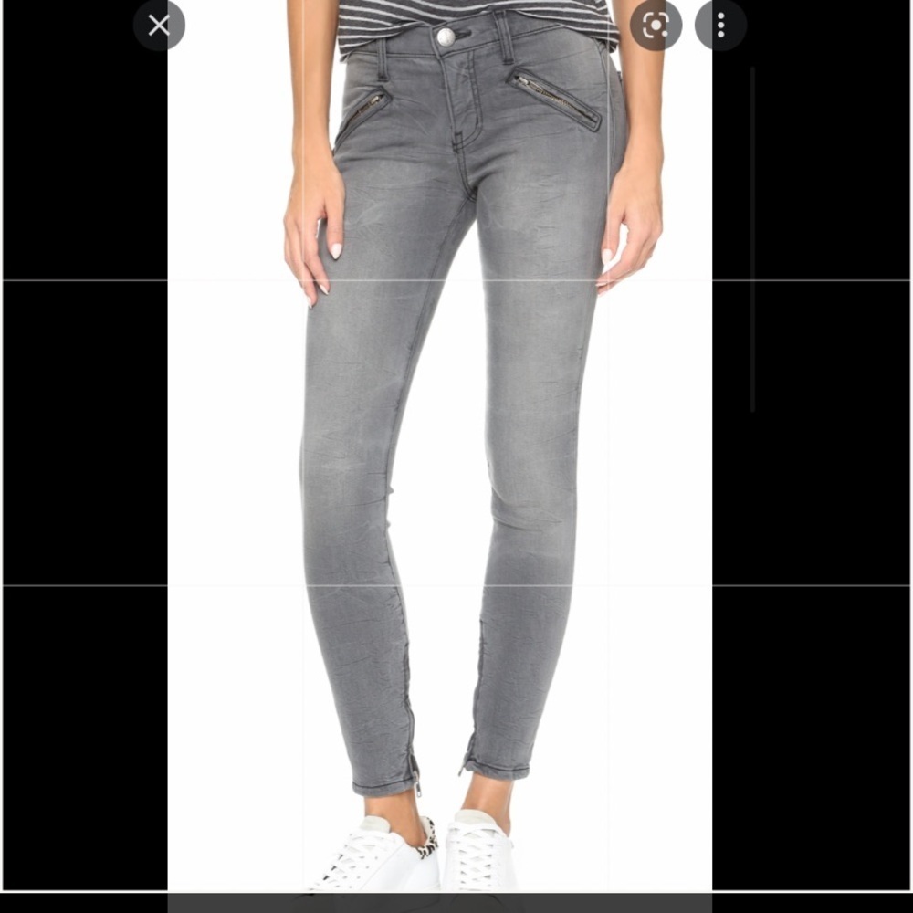 Current / Elliott Y2K lowrise Jeans Gray Skinny Stretch Denim size 24 - Picture 2 of 12